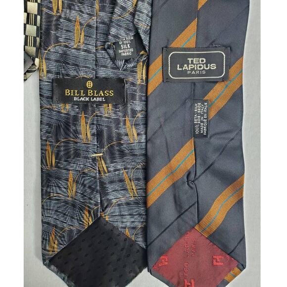 Mens Ties Lot Of 4 Bill Blass Ted Lapidus Croft & Barrow Structure Silk Formal - Picture 11 of 11
